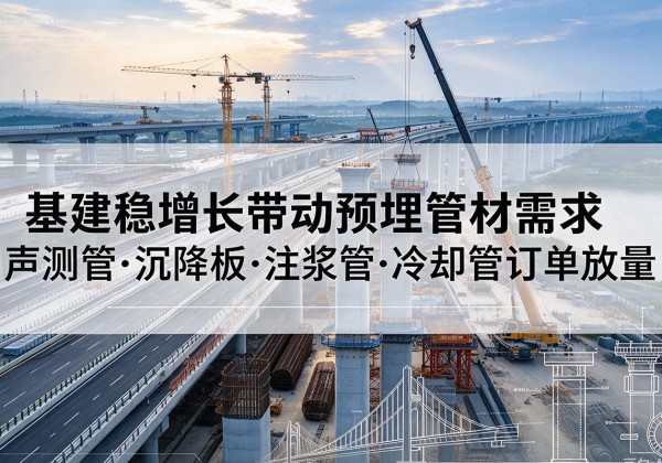 德城基建稳增长带动预埋监测管材需求，声测管、沉降板、注浆管订单持续放量